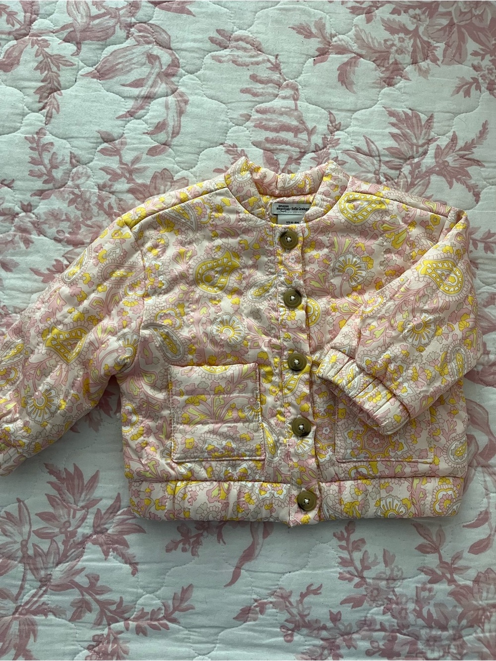 Amazon Essentials x Sofia Grainge Paisley Quilted Baby Jacket